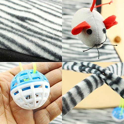 Cat Play Play Tent Zebra Print Dangle Toys Pets Pets Interactive Kitty Play Bed Kitten Fun Diverty