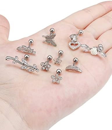 LEIAINEYELY CARTILAGE Brincho de hélice Piercing Jóias Conch Piercing Jóias Brincos Cartlidge para mulheres Brincos de hélice