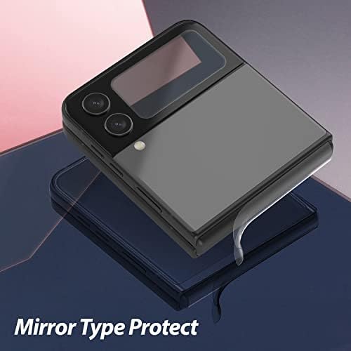 Whitestone 2Pack EZ Glass Screen Protector para Galaxy Z Flip 4 2022, Escudo de vidro temperado do tipo espelho