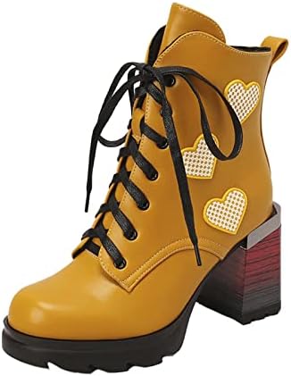 Botas de tornozelo da moda para mulheres grossas de bloqueio de bloqueio de calcanhar de aluno sapatos de pilotagem de botas