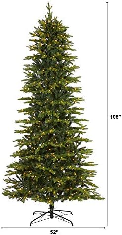 Quase natural 9 pés. Bélgica Fir “Look Natural” Árvore de Natal Artificial com 800 luzes LED claras