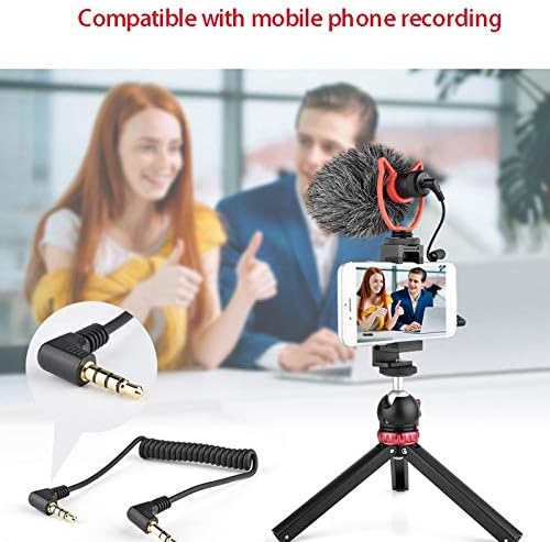 GHGHF Mini Microphone Plug-and-Play Mic 3,5mm com Montagem de choque SN SN para Smartphone DSLR Câmera Live Broadcast Live