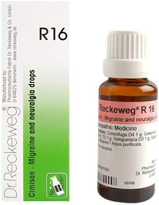 Dr.Reckeweg Alemanha R16 Enxaqueca e Neuralgia Drops Pacote de 2 pelo Dr. Reckeweg One Pallas UserSarose Oil para cada pedido.