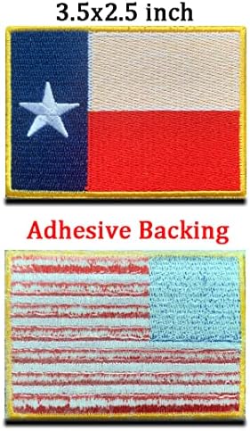 Bulk 4 PCs Texas American State Flag Bordado Patch Gold Border Texas TX Militar uniforme ferro em costura no emblema Big 3,5x2,5
