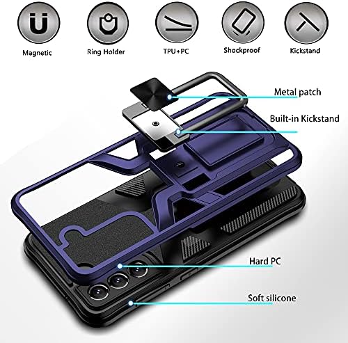 Design nkecxkj para samsung galaxy s21 5g capa com tenta de protetor de tela, kickstand kickstand pesado esbelto à prova de choques