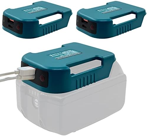 Adaptador de carregador USB de 2 pacote URUN para bateria de íon de lítio Makita 18V com saída USB e carregamento rápido do tipo