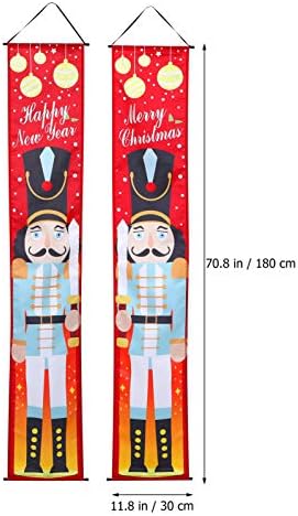 Besportble Varanda de Natal Signo de nozes Banner de porta -malas Sinais decorativos de festas de Natal decorativas guirlanda
