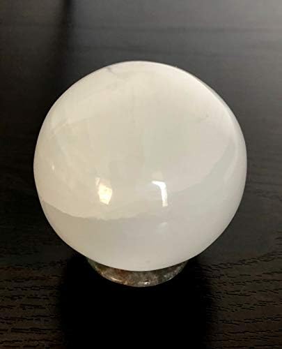 Crystalmiracle Selenite Gemstone 60 mm Esfera de Cristal Cristal Reiki Home Office Presente Feng Shui Positivo Energia Metafísica