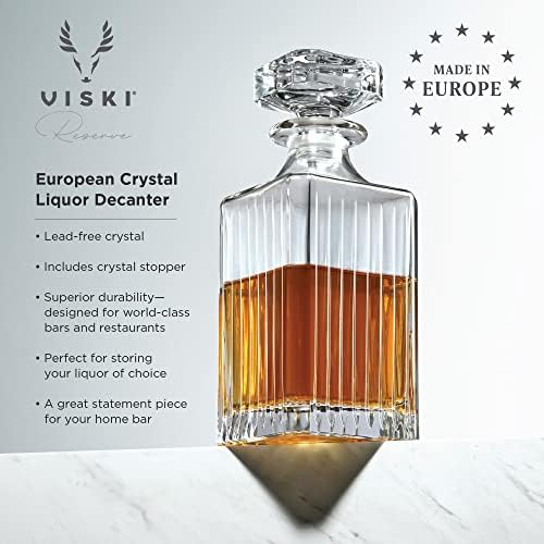 Reserva Viski Reserva Europeia Decanter de Liquor de Cristal - Corte Crystal Joca com copos de barras em casa de barro Europeias