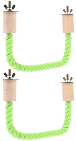 Popetpop 2pcs corda de pássaro poleiros, poleiro de papagaio de corda de algodão, brinquedos de treinamento de pássaros,