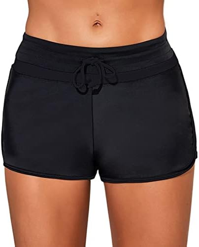 Shorts de natação para mulheres na cintura alta rápida seco de estampa de estampa de estampa atlética Briefes de natação