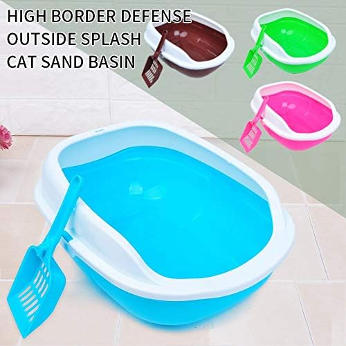 Caixa de areia de gato de gato Kang-l Pet Bandejas de amizade anti-splash com pá de areia de cachorro de puplo de puplo de gato de gato caseiro de plástico em casa