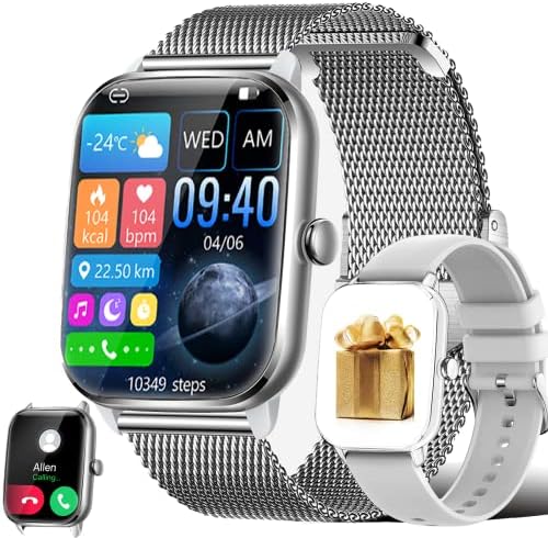 Xaxre Smart Watch for Men, HD Screen Business Smart Watch Rastreador de ginástica à prova d'água com frequência cardíaca Monitor de sono Calorias Pedômetro Smartwatch para iOS Android