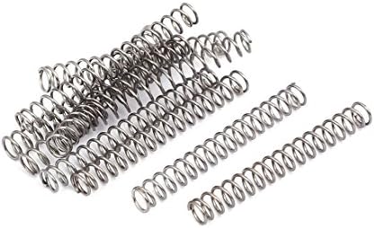 Aexit 0,6mmx5mmx40mm 304 Springs Aço inoxidável Compressão Springs Silver Compression Springs Tone 10pcs