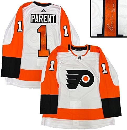 Bernie Parent Philadelphia Flyers assinou a Jersey White Adidas Pro - camisas autografadas da NHL