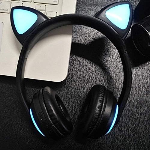 Luckyu Wireless Bluetooth Cat Ear Headphones com Mic 7 Cores Light Light Flashing brilhando o fone de ouvido estéreo