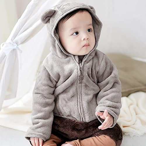 Volunboy Baby Garotos Jaqueta de Fleece Girls Zip Up Hoodies Infant Spring Bear Coats