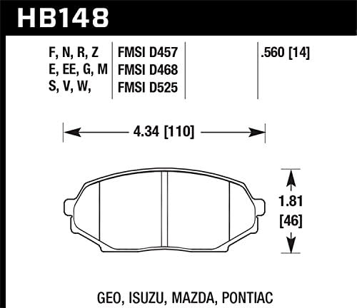 Hawk Performance HB148F.560 HPS Performance Ceramic Breke Pad