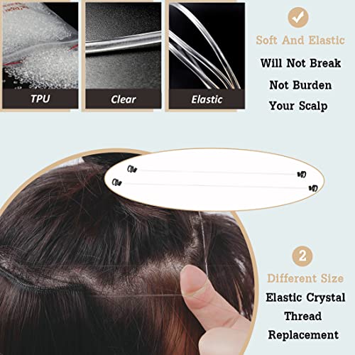 BECHOTRESS INVISÍVEL Extensões de cabelo de arame de 20 polegadas 4 Clipes seguros Extensões de cabelo loiro com fio transparente ajustável para mulheres longas onduladas sintéticas onduladas