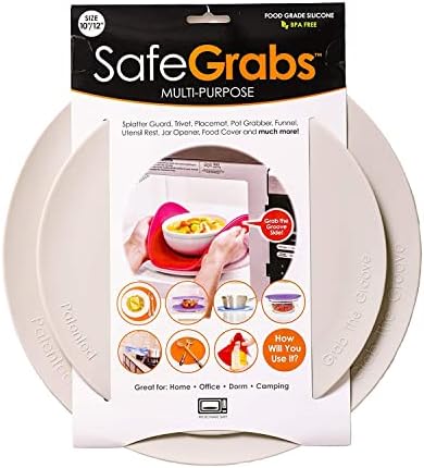 Grabs seguros: Silicone Miult-Purpose Original Microondas Mat, como visto no tanque de tubarões | Splatter Guard, Trivet,