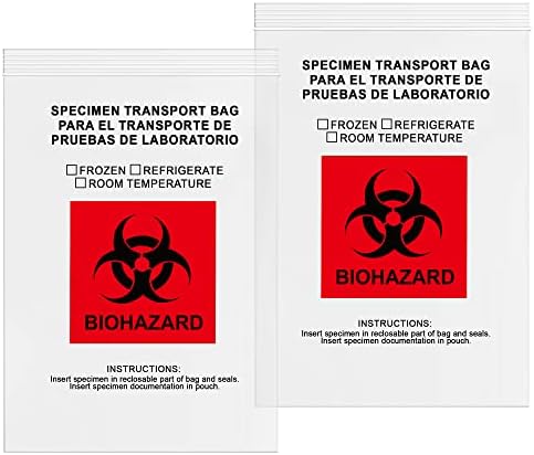 GPI - 9 x 12 100 pacote, sacos de zíper de amostras de biohazard, com bolsa, 2 mil de espessura, para as amostras de laboratório