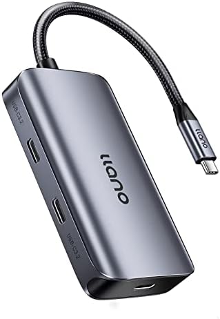 USB C Hub 3.2 Gen 2, Llano 5 em 1 Poço de docking hub USB, 10 Gbps 4 portas de dados USB-C, 100W PD, Plug & Play, para MacBook Pro/Air/Mini,