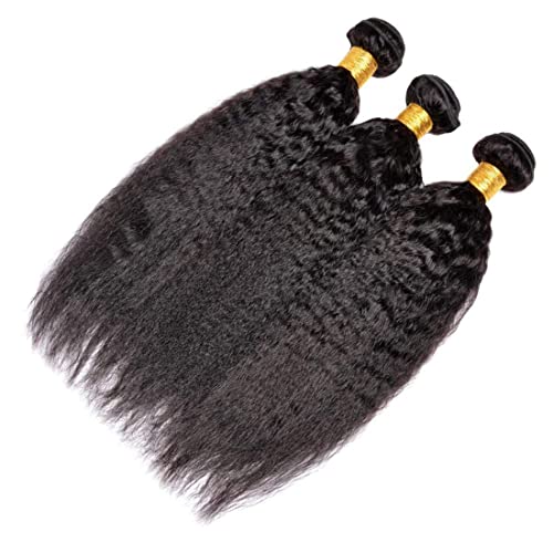 Yaki Hair Pacotes pretos Pacotes de cabelo humano brasileiro Yaki natural 3 pacote 100g/pacote de cabelo virgem não processado 3 pacotes