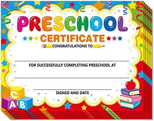 30 peças Certificadas de graduação em pré -escolares Diploma de graduação do jardim de infância Prêmio de Graduação Prêmio de