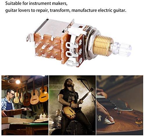 Eujgoov a500k guitarra elétrica potenciômetro elétrico guitarra de tom de controle de tom potenciômetro de botão de pressão para guitarra elétrica