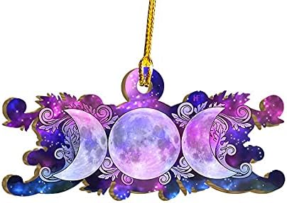 Galaxy Floral Triple Moon Wicca Witch Christmas Tree Ornament Decor