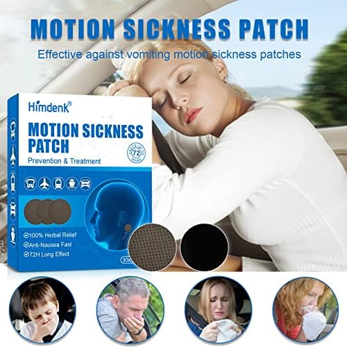 Himdenk Motion Sickness Patches, manchas de doença do mar para viagens de carros, cruzeiros, aviões e outras formas