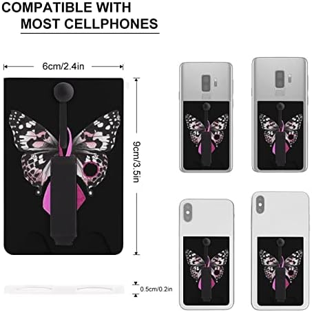 Butterfly Breast Cancer Consciência adesiva adesiva do cartão de aderência com pop -Out Stand dobrável kickstand com impressão de design
