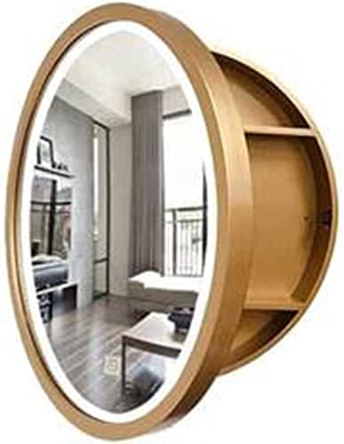 Razzum Mirror LED LED ROUNTE REALHO BAINS MEIXO GOLMET GOLD- 60 cm Cabinete de armazenamento de parede de banheiro