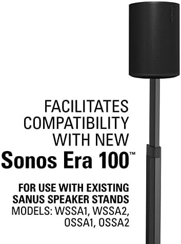 Sonos Era 100 Kit de suporte de adaptador para Sanus Ajuste Stands de alto -falante sem fio de altura ajustável - fornece compatibilidade para o novo orador da era Sonos - Modelo: OSSE1A1KIT