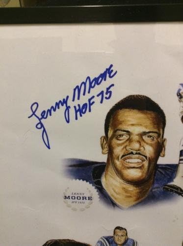 Baltimore Colts Litho assinado por 4 Hall of Fames Moore Berry Marchetti Donovan - Autografado NFL Art