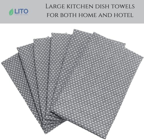 Toalhas de cozinha de linho e toalhas LITO | Toalhas de prato de algodão qualidade premium | 18 x28 Arroz Teca