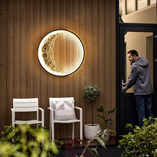 Qiyimeilux aranete externa de parede de parede 23.6 polegadas 18W Modern LED Exterior Luzes de parede impermeabilizadas pretas