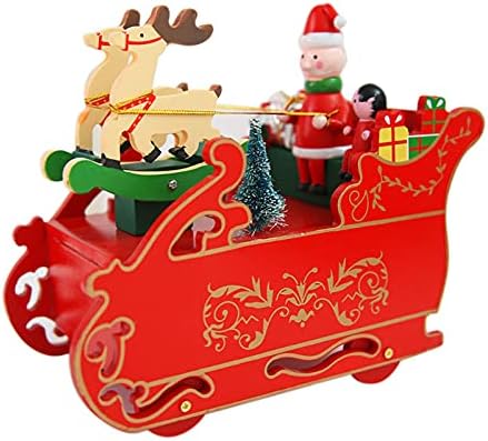 IHHAPY Decoração interna Música caixa de neve de neve de Natal girating locomotive card música presente decoração de casa