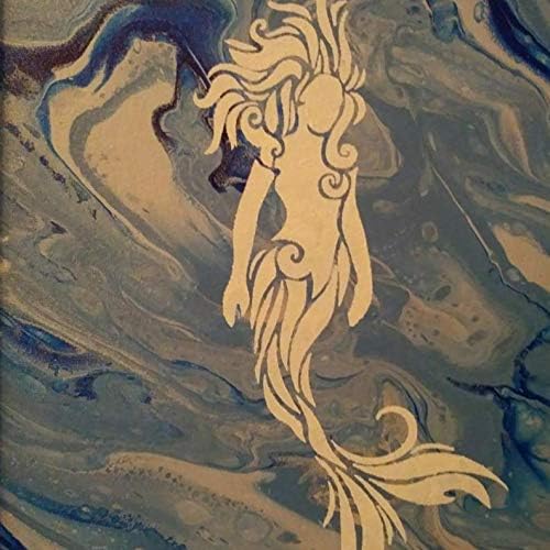 Estêncil de sereia Melhor vinil grande Oceano do mar de estênceis de praia para pintar em madeira, lona, ​​parede -Multipack Ultra Thic White