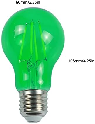 Iluminação lxcom verde Edison Filamento Filamento Lâmpada 4W A19/A60 LED LED LED BULS VINTAGE
