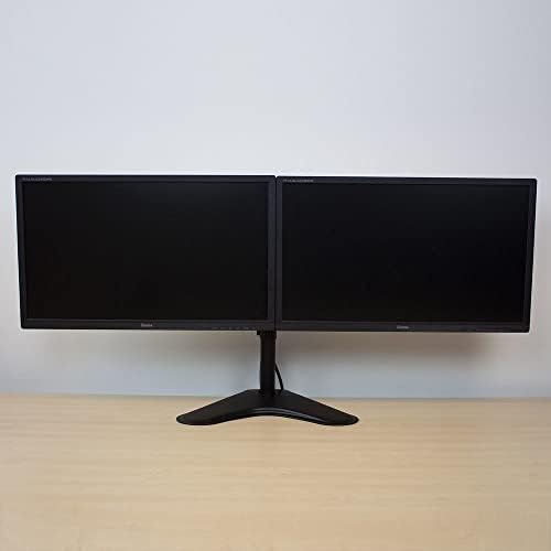 Atuar o suporte de monitor duplo 2 monitores para 13-32 polegadas, vesa 75/100mm, altura do braço de monitor ajustável para