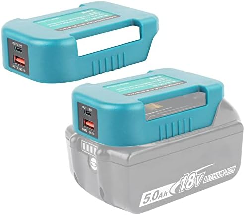 2 pacote azul xinriga USB Adaptador de carregador para makita 18v Battery 2USB Interface com interface de carregamento rápida