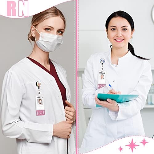 Enfermeira registrada RN Glitter Batch Buddy Vertical Distrannteiro registrado Acessórios de emblemas de enfermagem RN Id ID do crachá para mulheres colegas de trabalho Estudantes de enfermagem