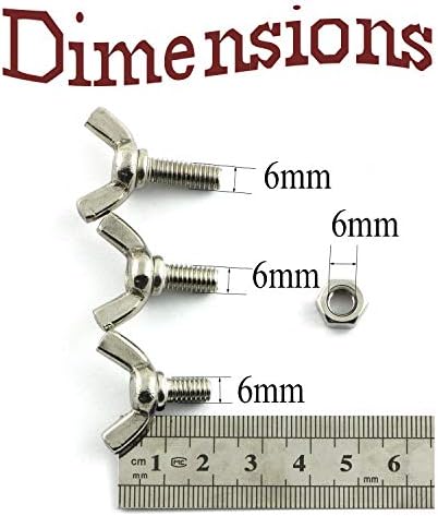 Conjuntos de parafusos de asa de 10 pacote m6x10mm 304 parafusos de máquina de aço inoxidável parafuso de borboleta de polegar com