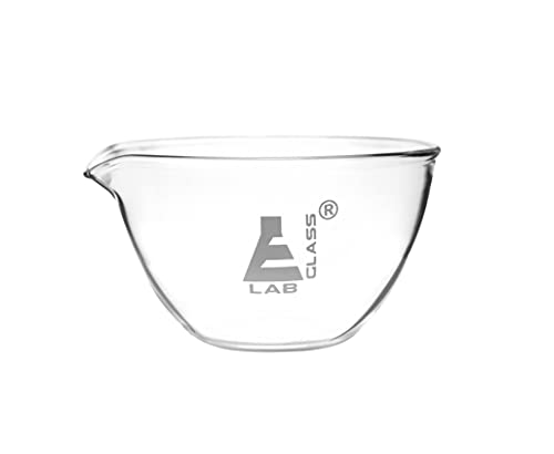 Bacia de evaporação, 100 ml - fundo plano, com bico - Borossilicate 3.3 Vidro - Mistura de prato, laboratório, cozinha, artesanato - Eisco Labs