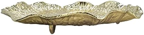 Placa de jóias de metal Jahh, suporte de anel em forma de folha, rack de armazenamento de jóias, penteadeira