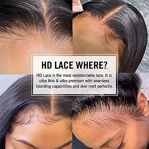 Jnymell Deep Wave 360 ​​Human Hair HD Lace Wigs pré -arrancados para Mulher Negra High Ponytail 360 Peruca de renda brasileira Water