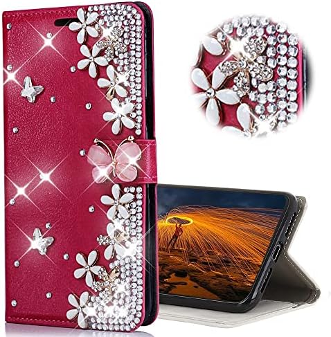 AS -ZEKE GLITTER GLITTER CARTELE CARRA COMPATÍVEL COM iPhone XR 2018, 3D Série artesanal Flor Flor Floral Rhinestone Crystal Bling Casa