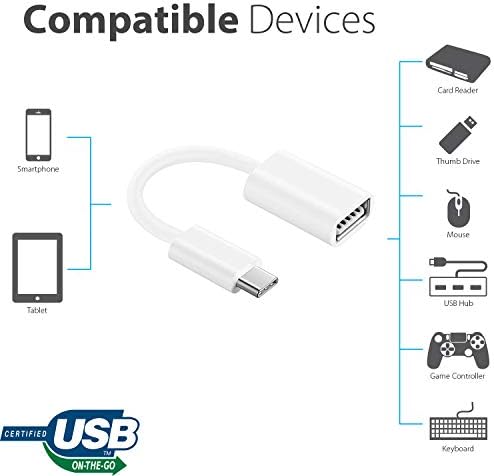 Adaptador OTG USB-C 3.0 Compatível com o seu LG XBOOM GO P5 para funções de uso rápido, verificado e multi, como teclado, unidades de polegar, ratos, etc.