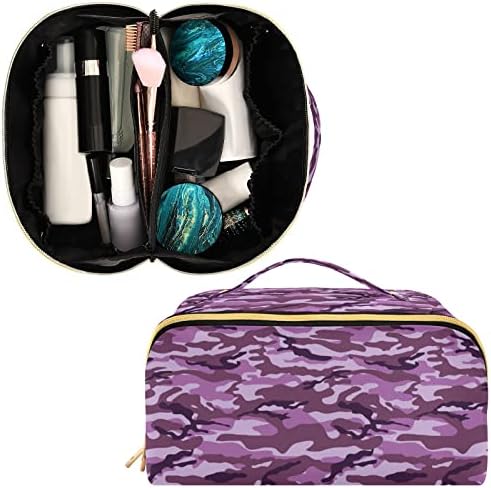 Innwgogo Military Camouflage Exército Bolsa de cosméticos para mulheres Bolsa de maquiagem de viagem com alça portátil Multi-funcional